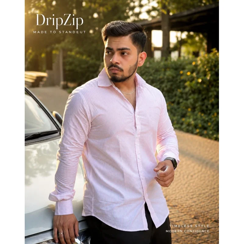 Textured Pink Popcorn Shirt