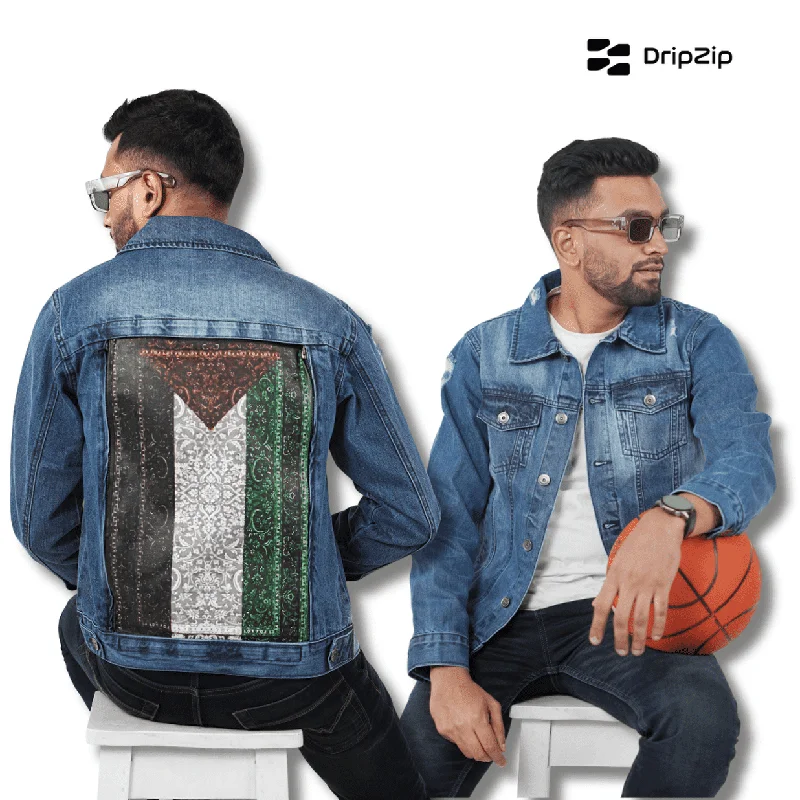 Blue Denim Jacket - Palestine