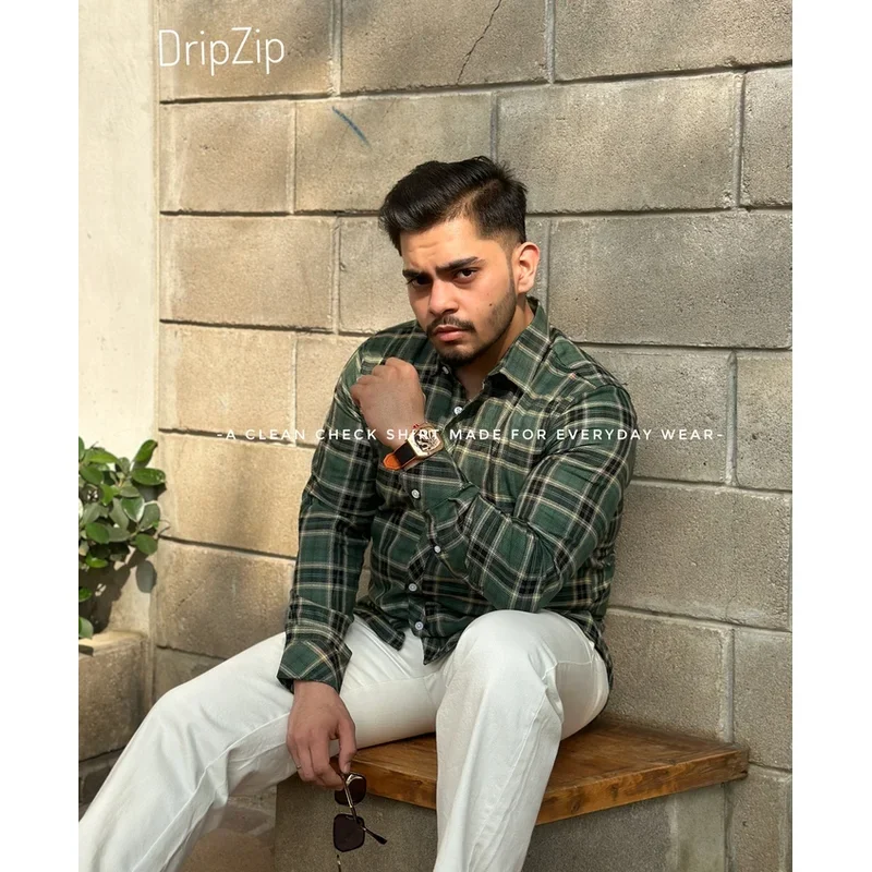 Green Striped Full Shirt