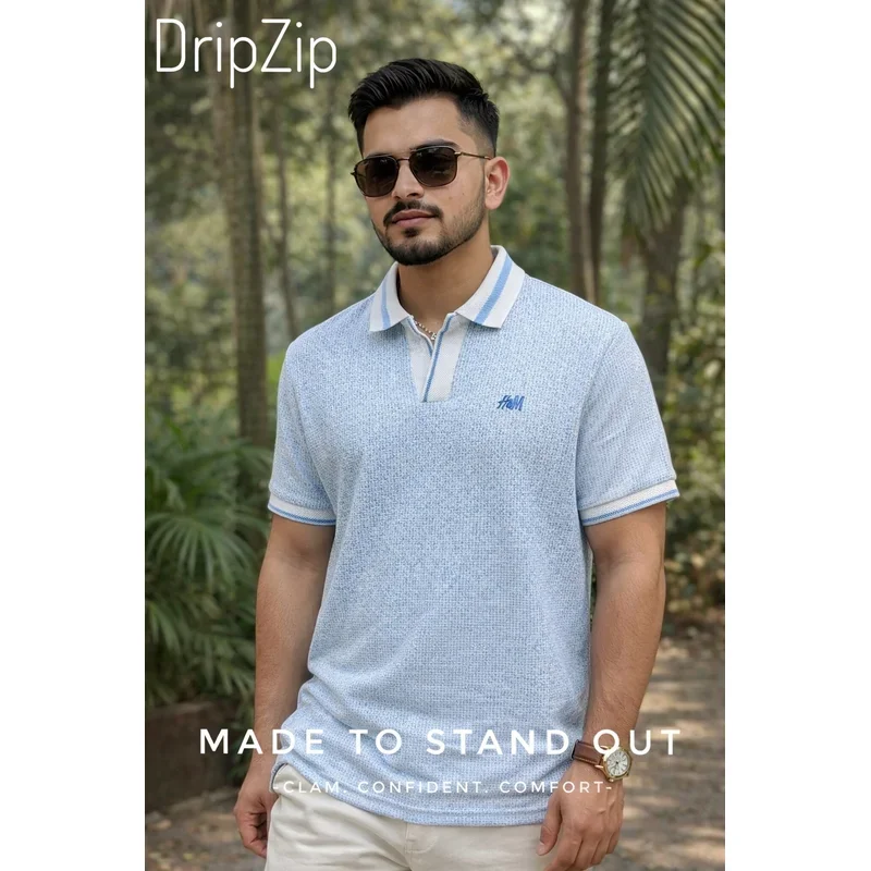 White & Blue Old Money Polo