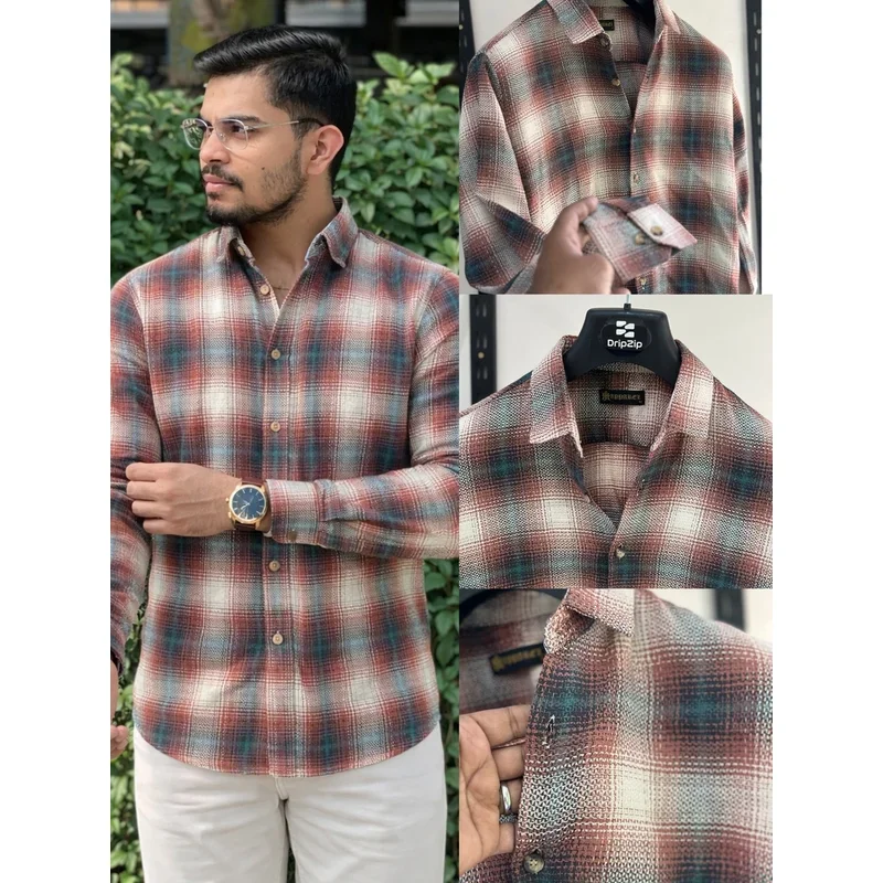 Vintage Caramel & Black Flannel Shirt