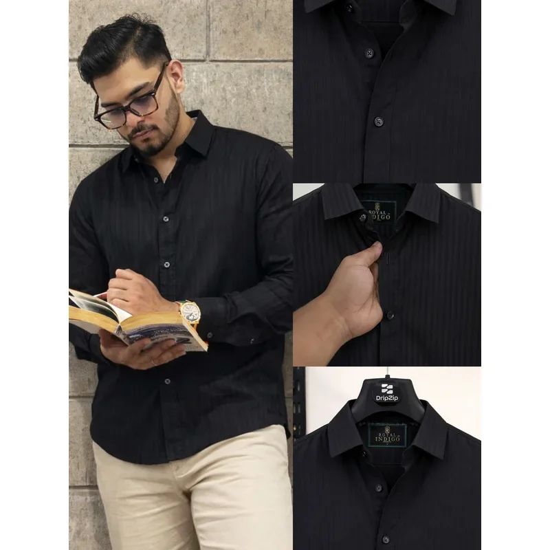 Black Stripe Full Shirt