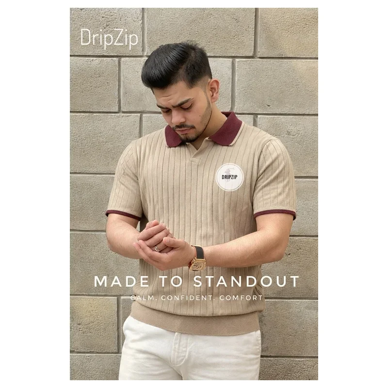 Cream & Maroon US Polo